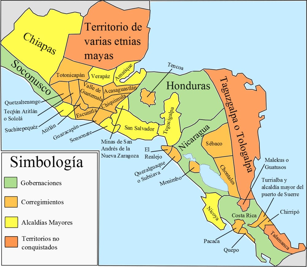 mapa de la Capitanía General de Guatemala-imagen-de-portada