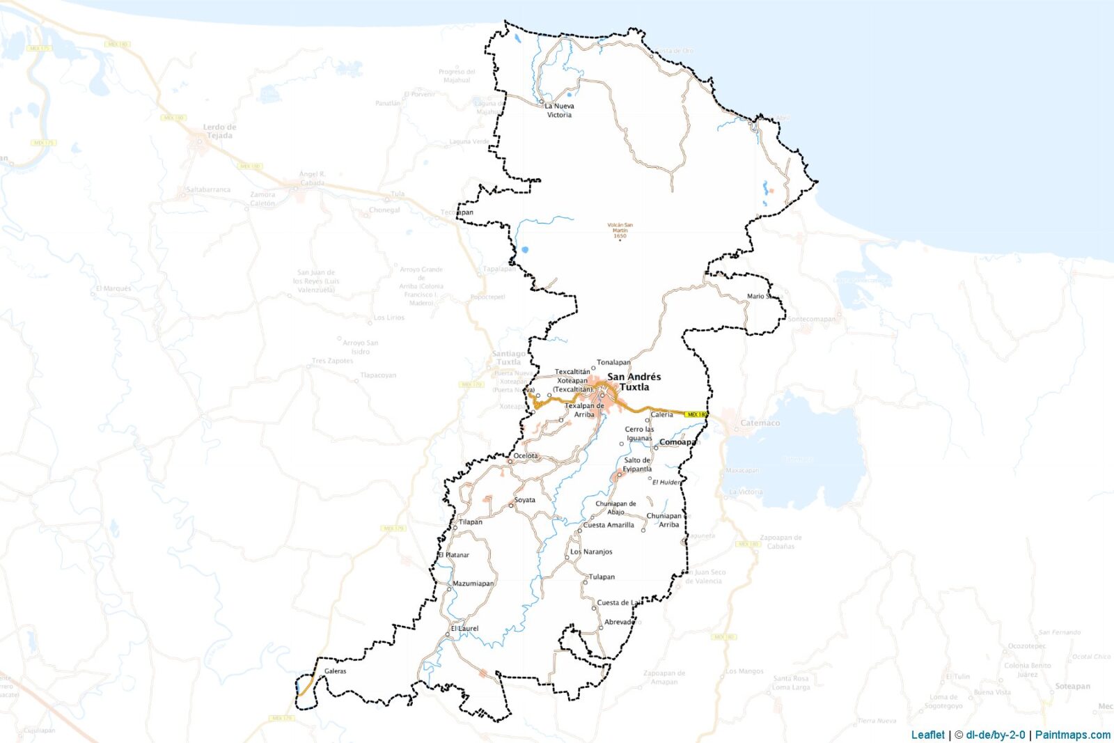 mapa de San Andrés Tuxtla-2