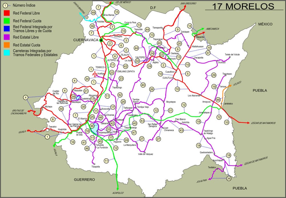 mapa de carreteras de Jiutepec-imagen-de-portada