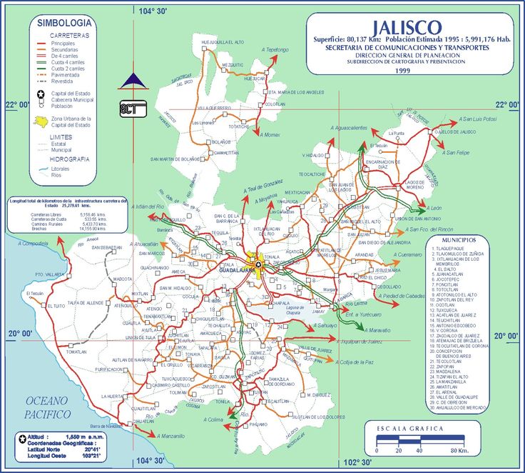 mapa de carreteras de Jalisco-imagen-de-portada