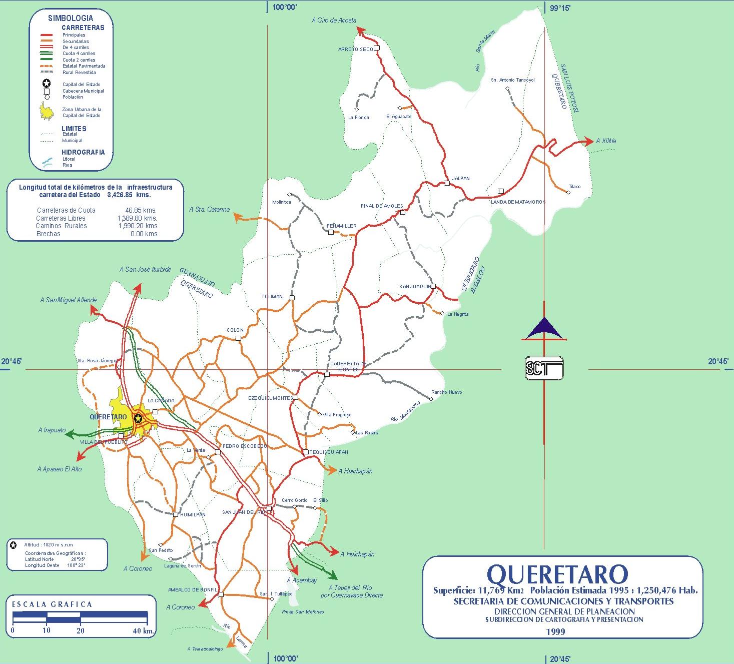 mapa de carreteras de Querétaro-imagen-de-portada