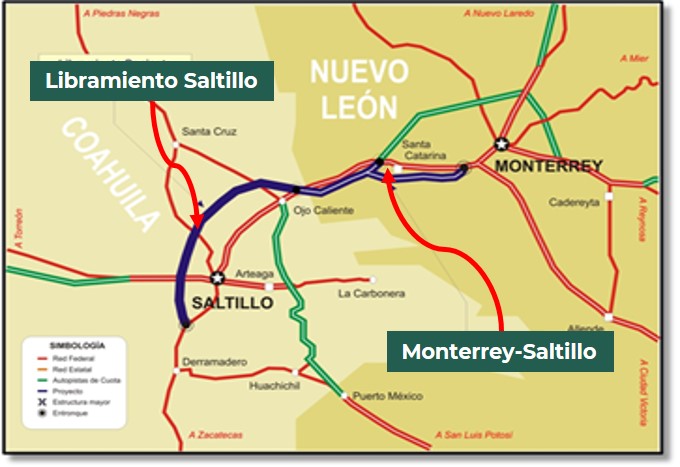 mapa de carreteras de Saltillo-imagen-de-portada