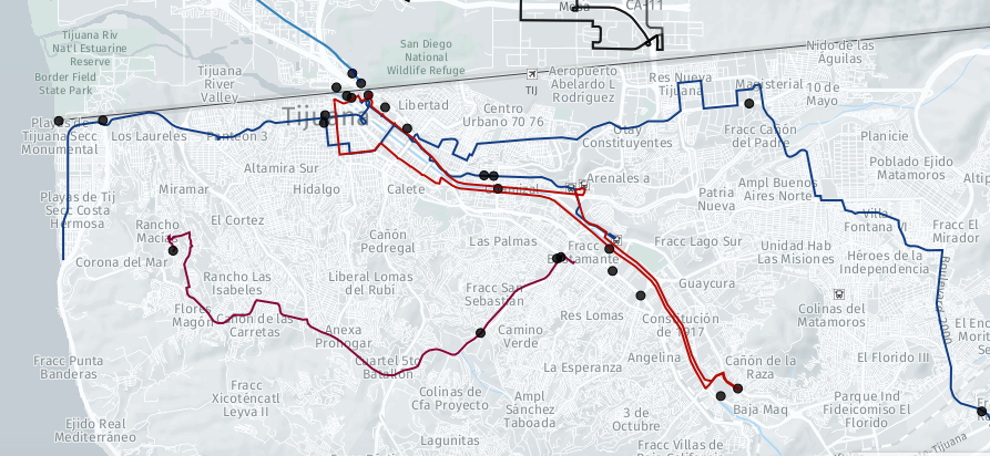 mapa de transporte público de Tijuana-imagen-de-portada